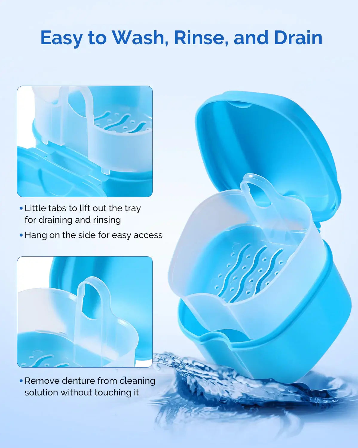 Retainer Bath Case with Cleaning Brush