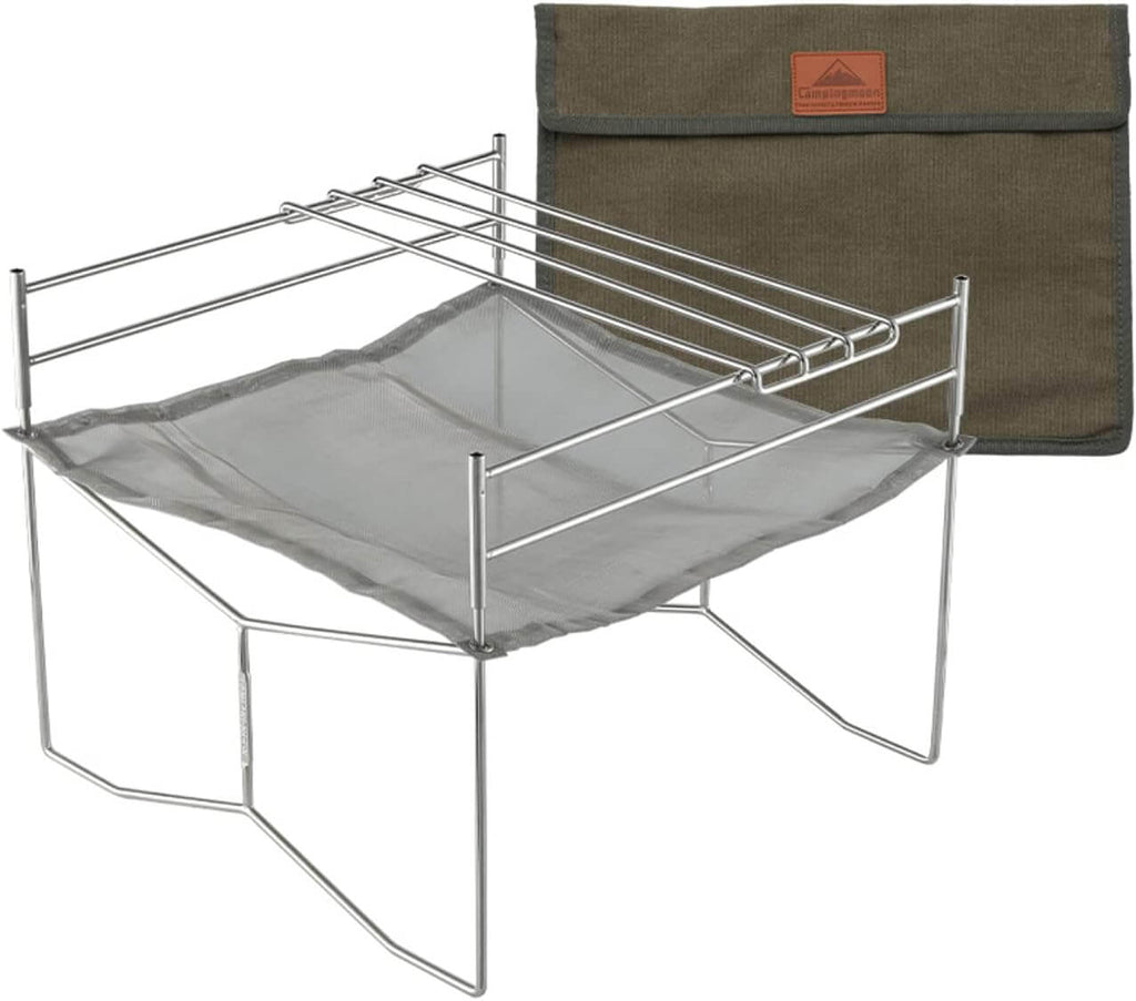 Campingmoon Mesh Fire stand with Cooking Grate with Carry Bag SOLO-303