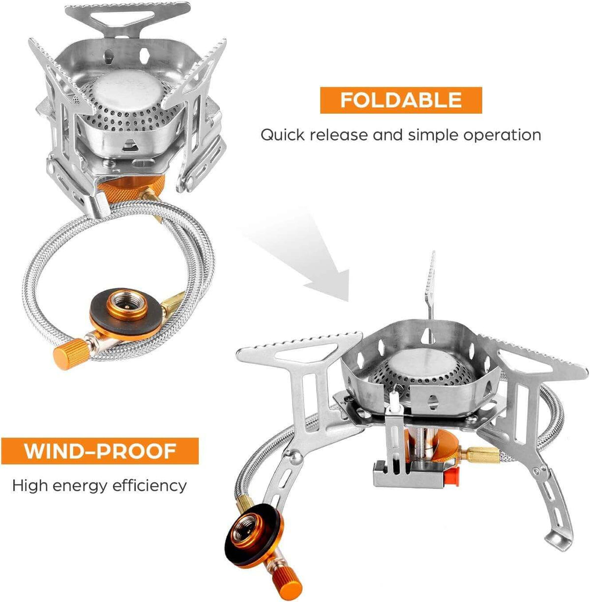 Mini Windproof Camping Gas Stove (1 Core)