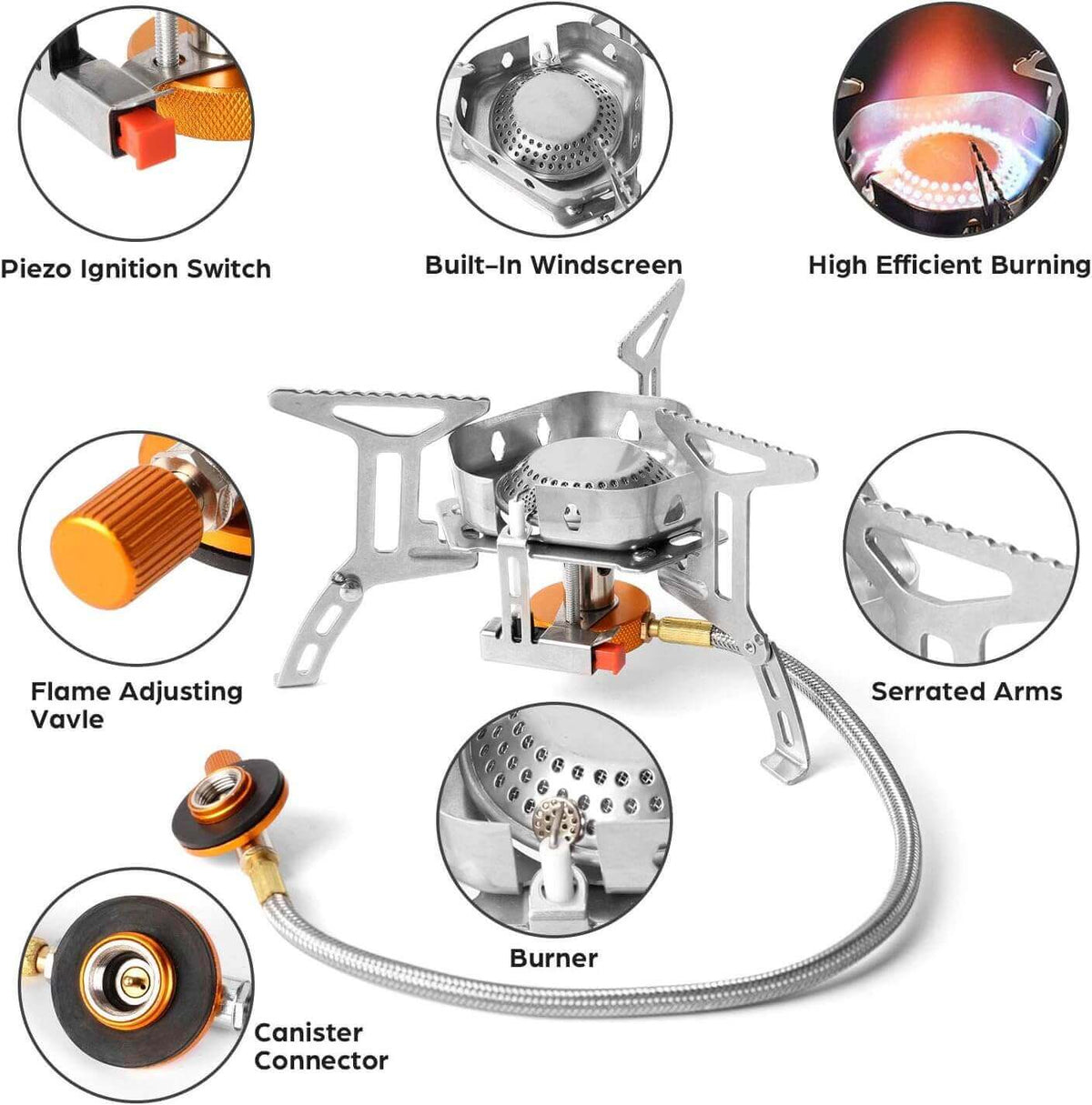 Mini Windproof Camping Gas Stove (1 Core)