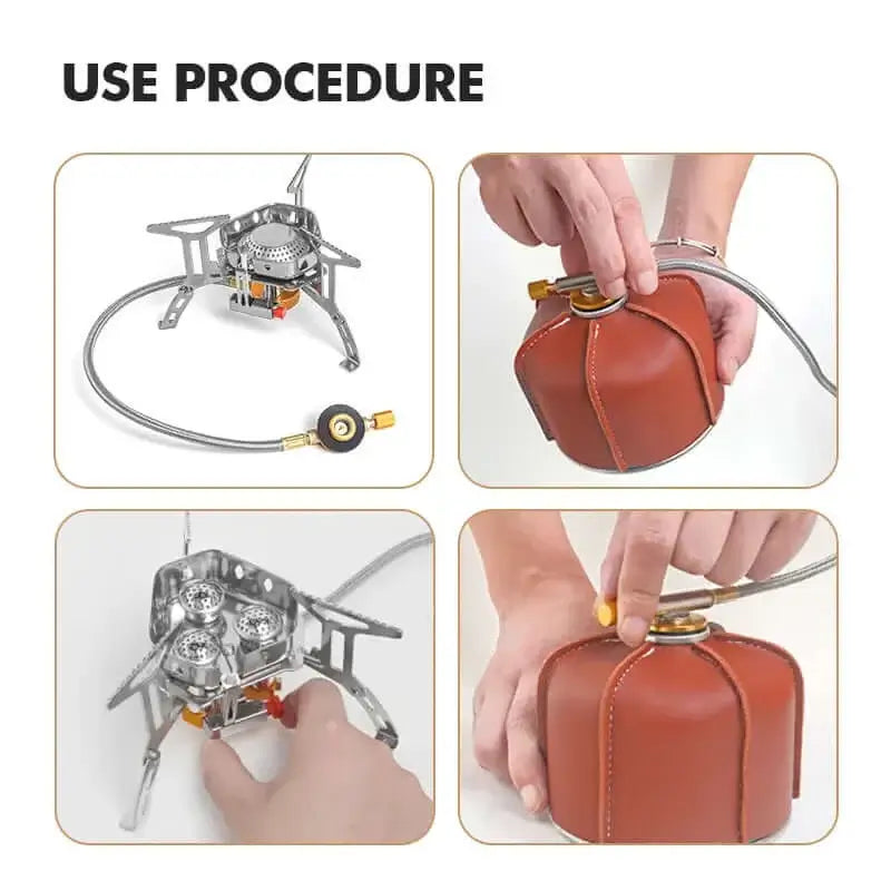 Mini Windproof Camping Gas Stove (3 Core)