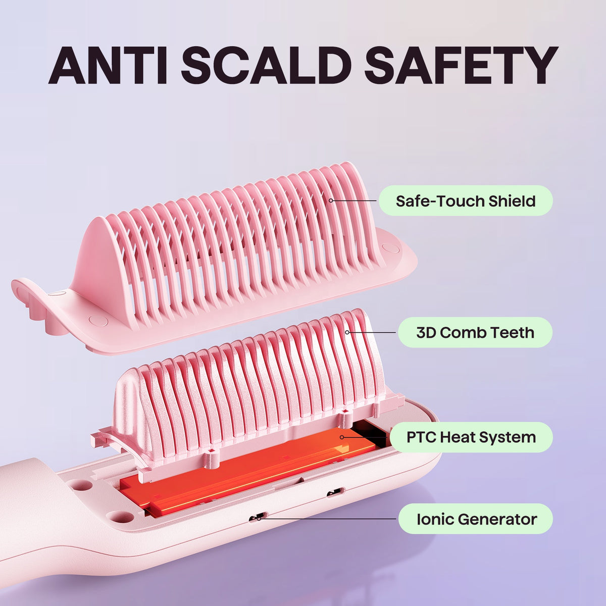 Wavytalk Sleek Sweep Ionic Straightening Brush (B376)