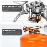 Mini Windproof Camping Gas Stove (3 Core)