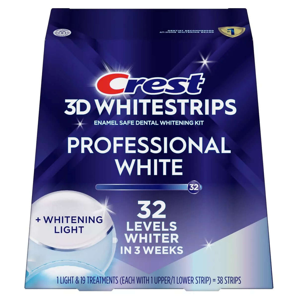 Crest 3D Whitestrips Professional White with Light Teeth Whitening Kit, 19 Treatments (32 Levels Whiter)