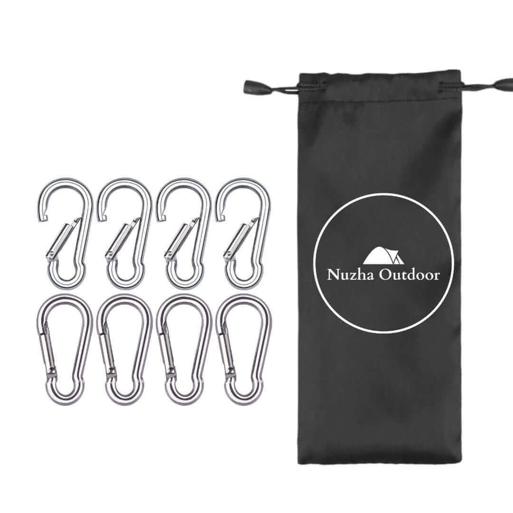 Stainless Steel Carabiner Clips 50mm  (8 Pack)