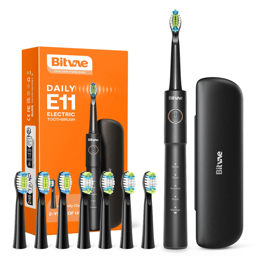 فرشاة أسنان كهربائية مع علبة حافظة Bitvae E11