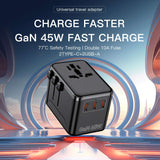محول سفر مع شاحن فائق السرعة GaN 45W PD