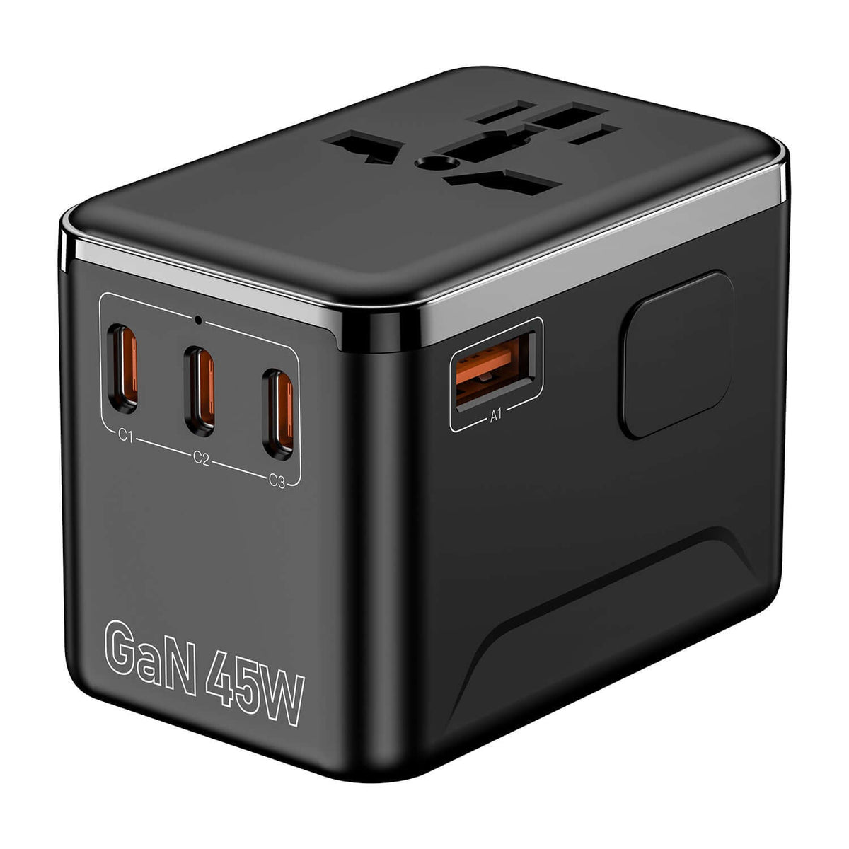 محول سفر مع شاحن فائق السرعة GaN 45W PD