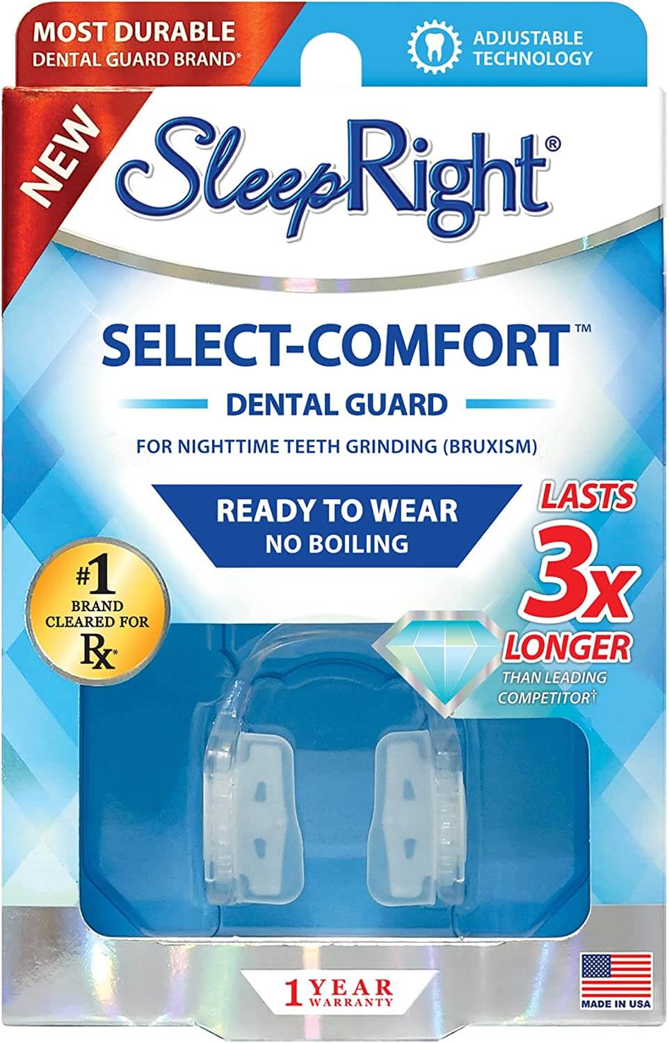 واقي الأسنان أثناء النوم - واقي الفم لمنع صرير او طحن الأسنان - SleepRight® Select No-Boil