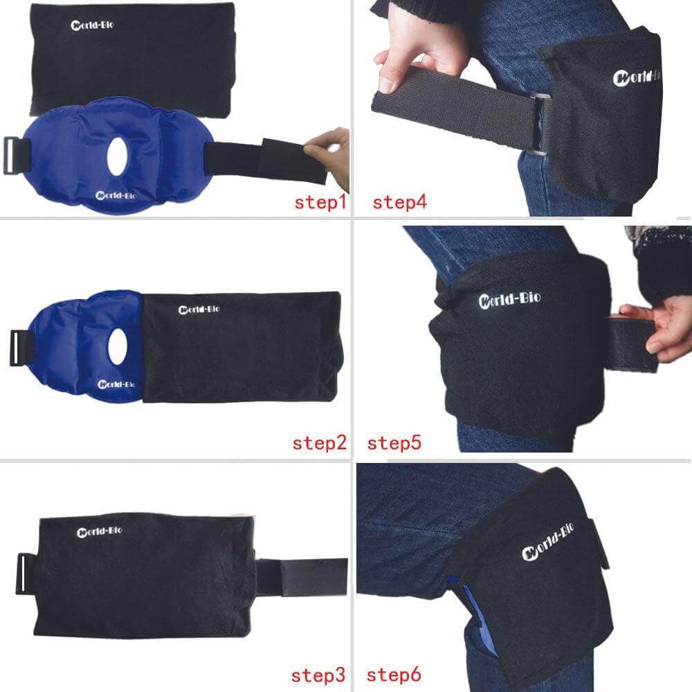 Hot and Cold Gel Packs with Belt for Knee Pain Relief - Neshtary