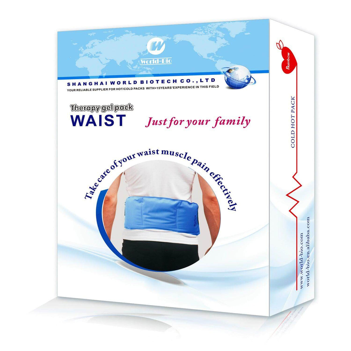 Hot and Cold Gel Packs with Belt for Waist, Back, and Shoulder Pain Relief - Neshtary